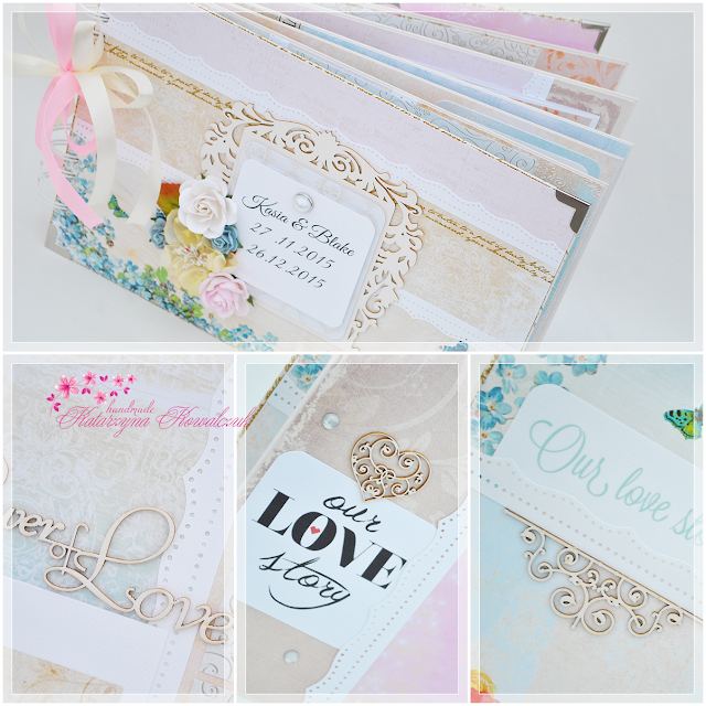 Romantyczny album ślubny scrapbooking