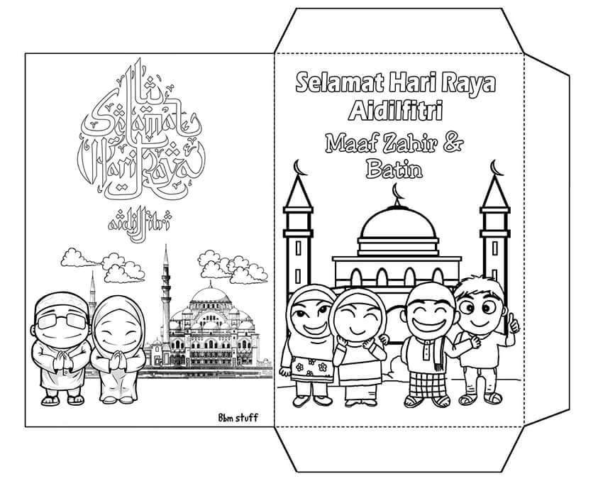 bit by bit Poster Gambar Mewarna Tema Ramadhan Aidilfitri