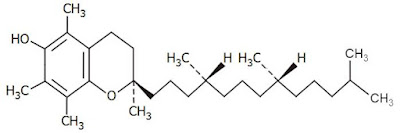 Χημική δομή βιταμίνης Ε.