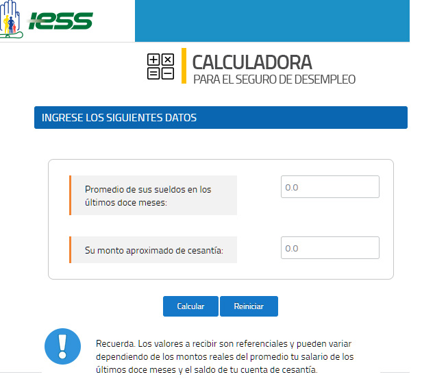 Calculadora seguro de desempleo IESS 2020