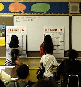 Students playing KenKen in class