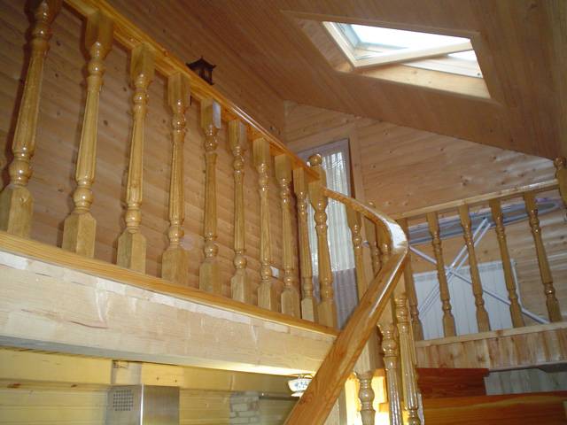 Staircase in the wooden house