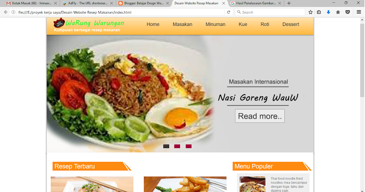 Cara Membuat Website Resep Makanan Dengan HTML Dan CSS