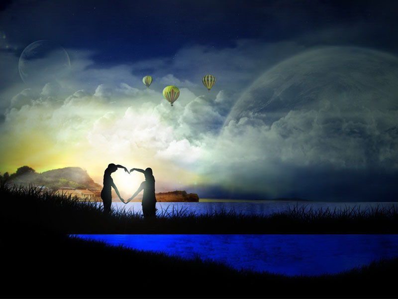 WALLPAPER Gambar Romantis Membentuk Jantung