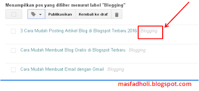 Cara Membuat Label pada Postingan di Blogger