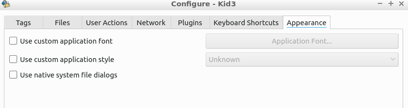 Kid3 editor preferences