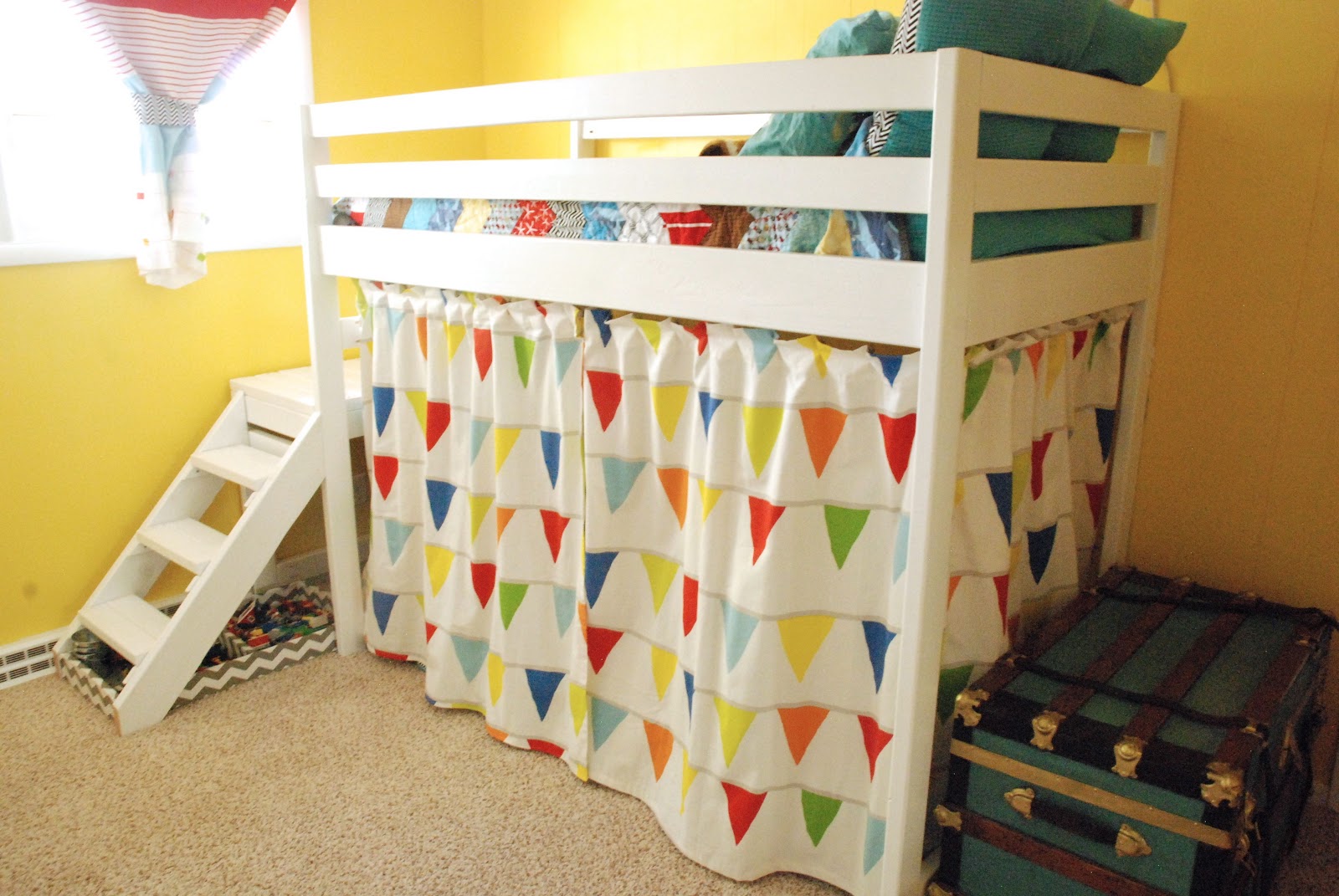DIY Ana White Jr. Loft Bed - Bright Green Door