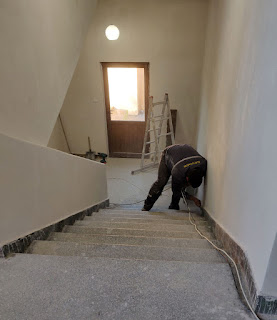 Cleaning the stairs