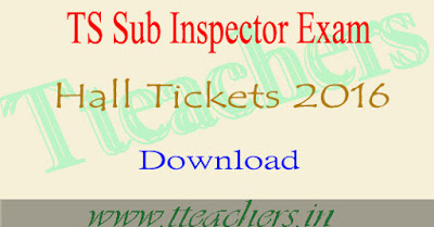 TS SI Exam hall tickets 2016 telangana si exam primary final key download 