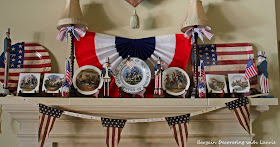 Red White & Blue Mantel-Bargain Decorating with Laurie