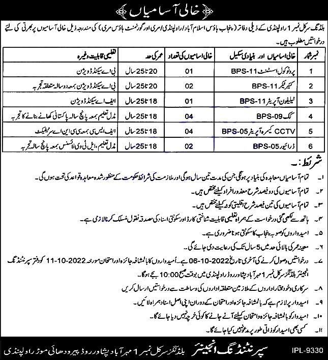 Newly Pakistan Govt Jobs 2022 Today – Punjab Buildings Department Punjab 2022 Jobs online apply in PBD 2022 Jobs - Jobzuking and jobsinfocentre