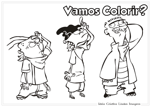 Du, Dudu e Edu desenho para colorir