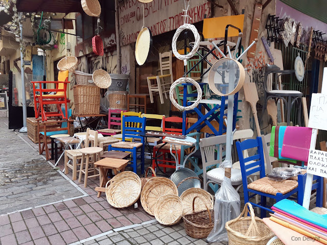 wood baskets in thessaloniki market