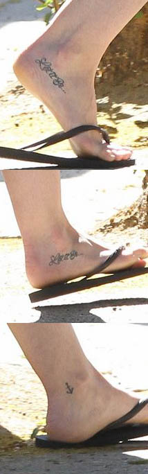 hilary duff tattoo. hilary duff foot tattoo - 2011