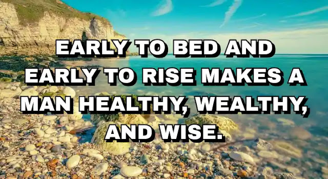 Early to bed and early to rise makes a man healthy, wealthy, and wise.