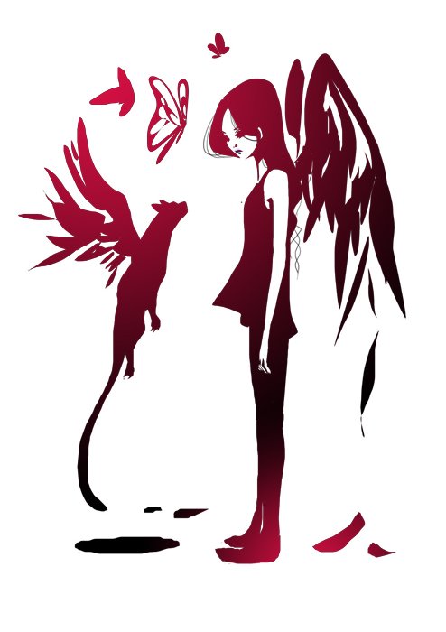 sho murase ilustrações singelas minimalistas espaço negativo mulheres super heroínas Anjo