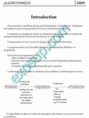 ALGORITHMIQUE exemple et exercices corrigés