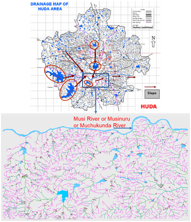 Source: Adapted from HUDA Maps 2001 and KK Hyma Sudha Thesis on, ‘Urban lake Management: a case study of Hyderabad lakes’ (CEPT University Ahmedabad, 2003-04)