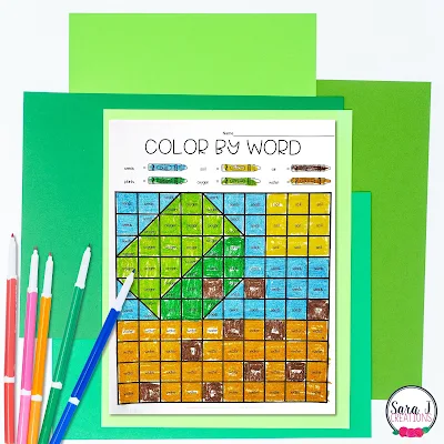 Planting seeds color by sight word mystery pictures - Free for Earth Day!