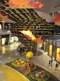 Falling Leaves Inside The Shops at Crystals.