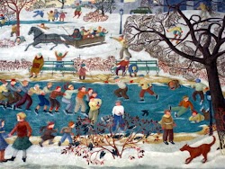 Ένας πίνακας της εποχής της Μεγάλης Ύφεσης (1929-1939) που απεικονίζει λευκά παιδιά να παίζουν έξω το χειμώνα αφαιρέθηκε από το Γυμνάσιο Per...
