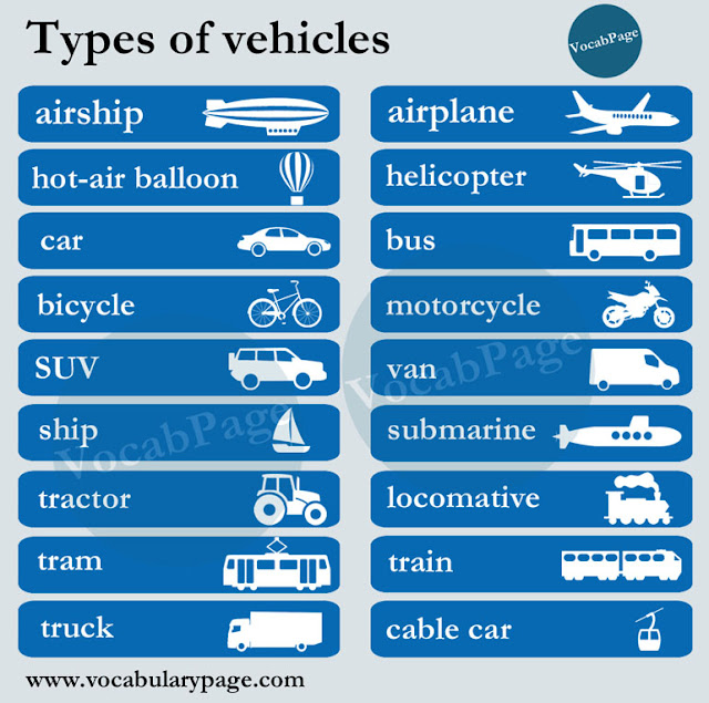 Types of vehicles