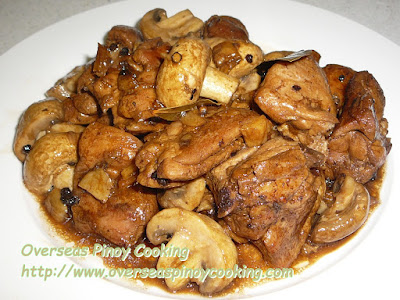 Chicken Mushroom Adobo Dish