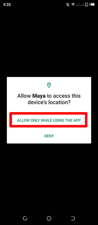 allow maya access device location