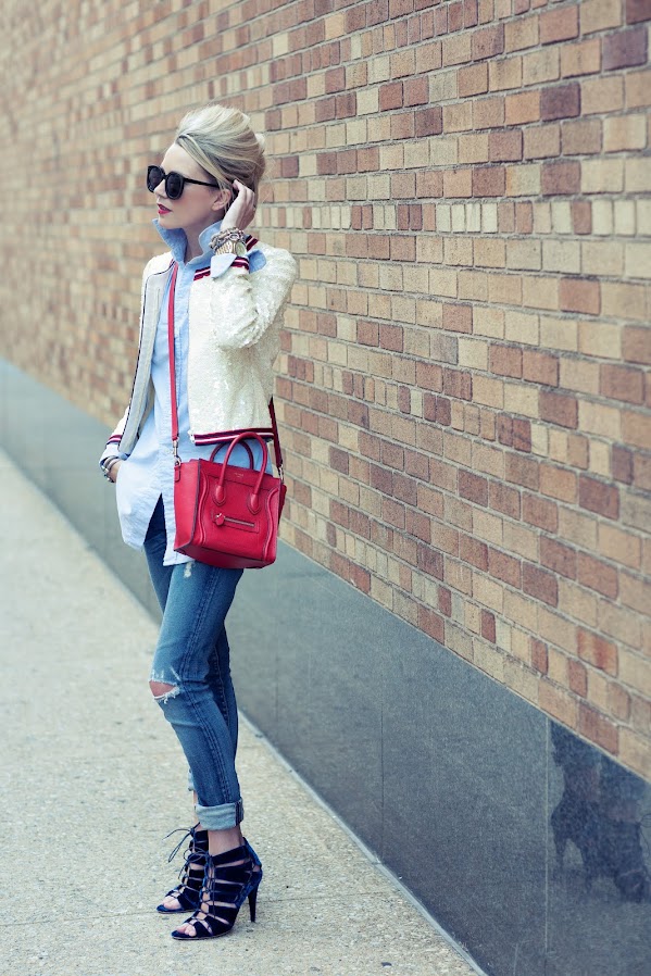 atlantic pacific red white denim celine red oxford sequin jcrew