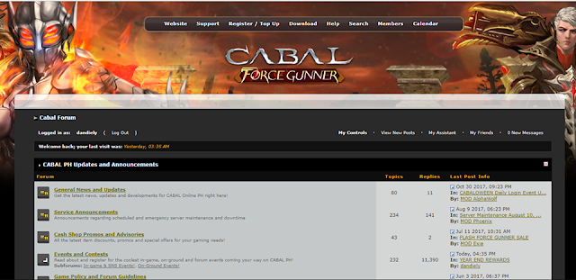 Cabal Online forums is no longer available