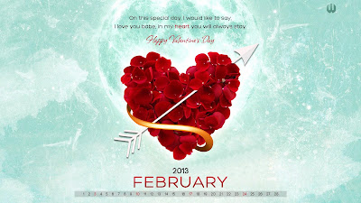 February Wallpapers Calendar 2013