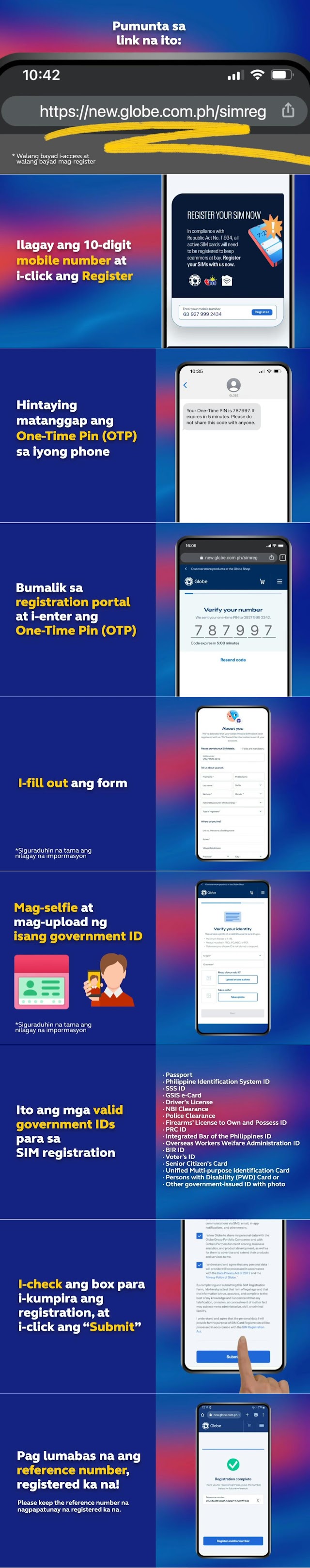 Globe Prepaid SIM card registration process