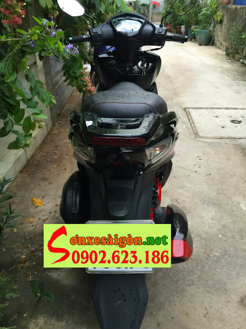 Sơn xe Shark 125 màu đỏ đen Sporty cực đẹp