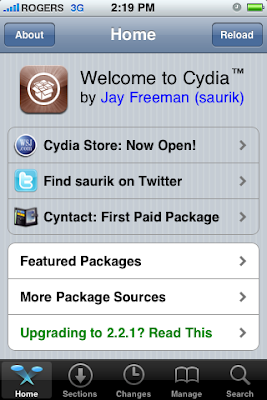 Cydia Home Screen
