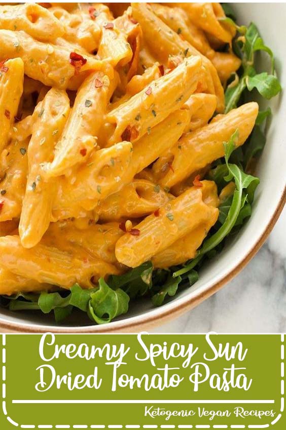 A creamy spicy sun dried tomato sauce that's simple and quick to make. Uses simple ingredients which makes it perfect for a weeknight dinner. Vegan and gluten free when using your favourite gluten free pasta.