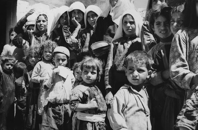 Palestinian refugees in 1955
