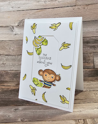 Little monkey stampin up fun colourful card