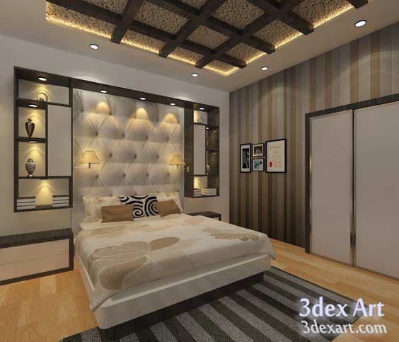 New false ceiling designs ideas for bedroom 2018 with LED 