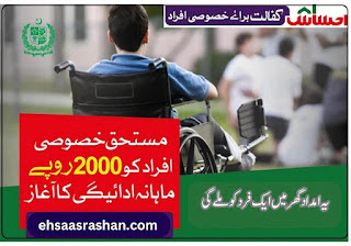 Ehsaas Disabled Person Registration Check Online - www pass gov pk Special Person Registration