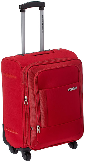 American Tourister Malta Spinner Polyester 55 cms Red Carry On  Small Luggage