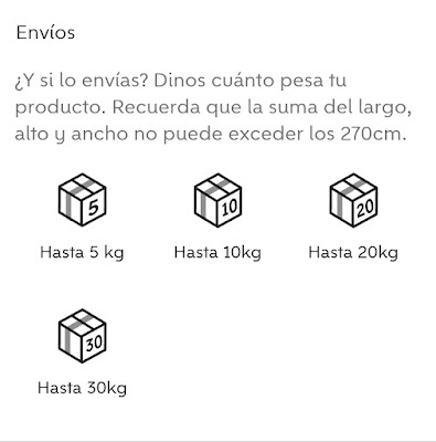 Peso envíos wallapop