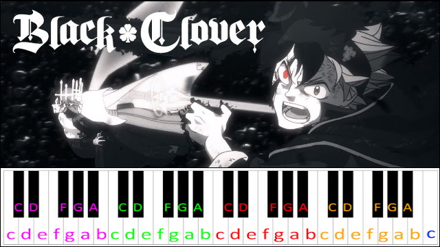 Black Catcher (Black Clover OP 10) Piano / Keyboard Easy Letter Notes for Beginners