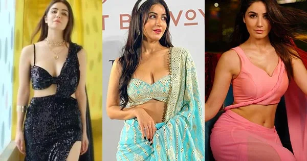 Amy Aela navel cleavage saree hot actress