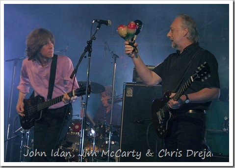 The Yardbirds at Langueux (France) 9 September 2006, left to right_John Idan_Jim McCarty (behind the drums) & Chris Dreja