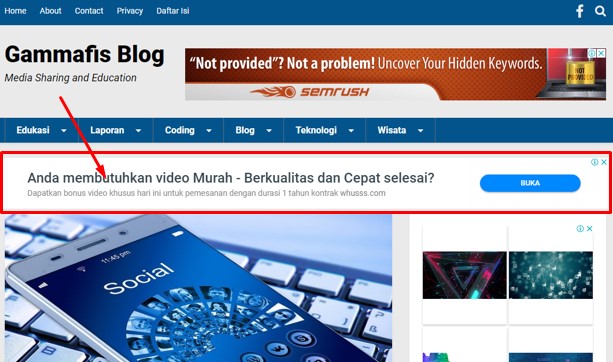 Cara Memasang Iklan di Bawah Menu Navigasi Blog Untuk Template Kompi Flexible