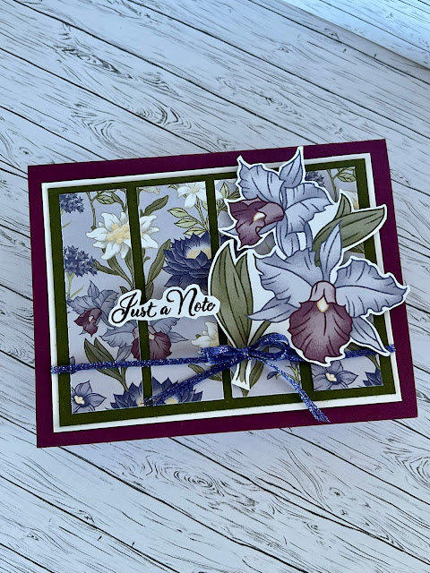 a floral card created using the images in Wonderful World Designer Series Paper from Stampin' Up!