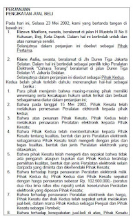 Surat Perjanjian Jual Beli