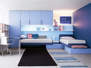 Cuarto color azul para niños