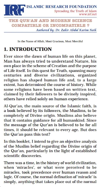 introduction of Qur'aan and modern science by zakir naik