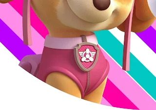 Paw Patrol en Rosa: Fondo para Photo Call para Imprimir Gratis.